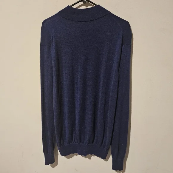 Peter Millar Merino Wool Blend 1/4 Zip Sweater - Size XXL - Royal Blue - Picture 6 of 7
